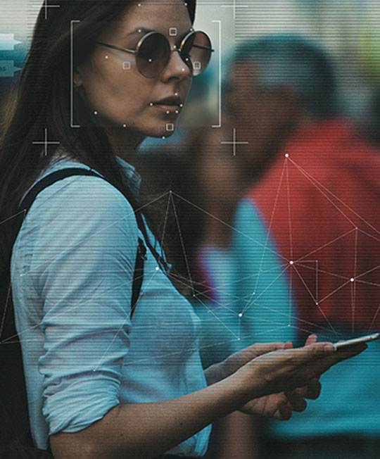 Facial recognition technology scan