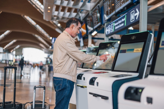 Airport kiosk for self check-in