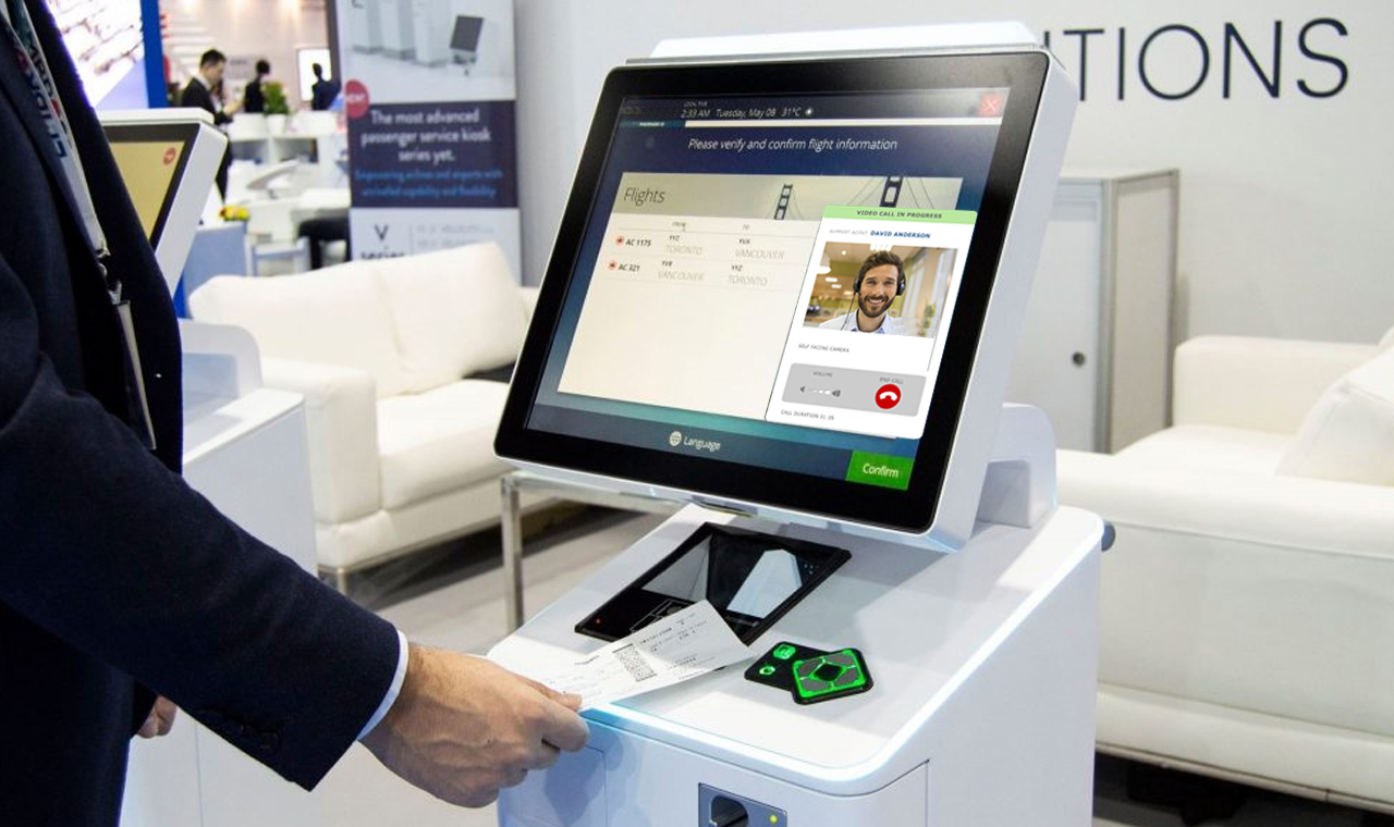 airport video conferencing kiosk