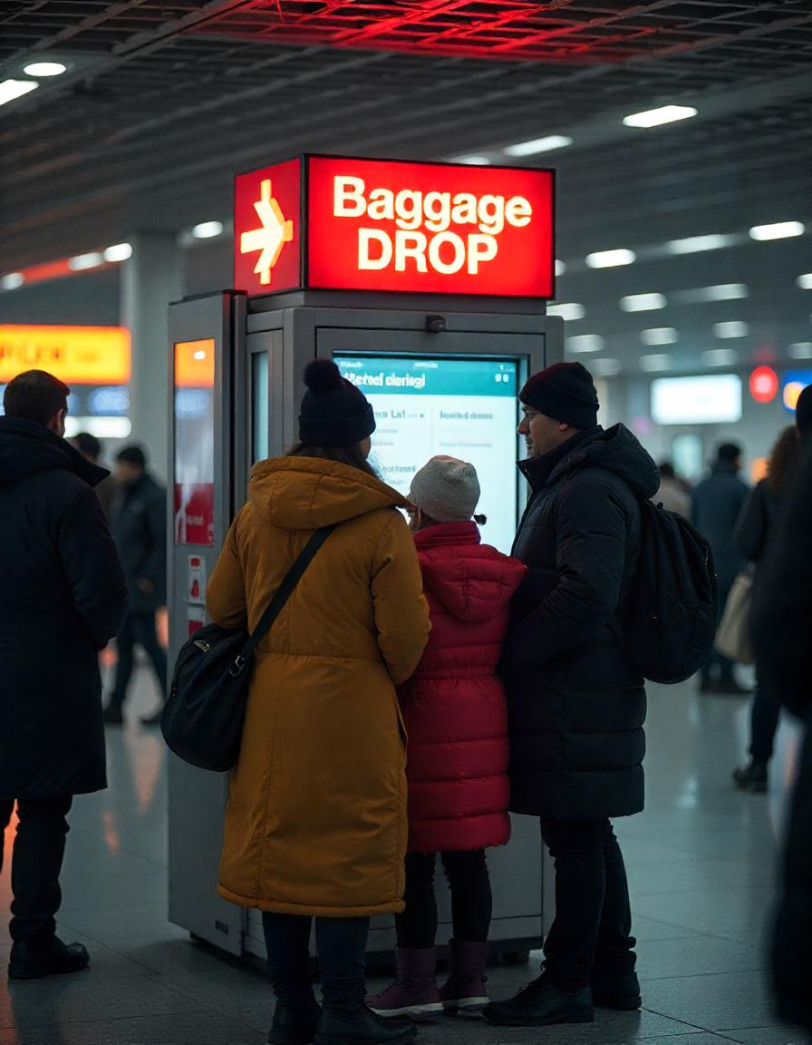 airport baggage drop kiosk machine