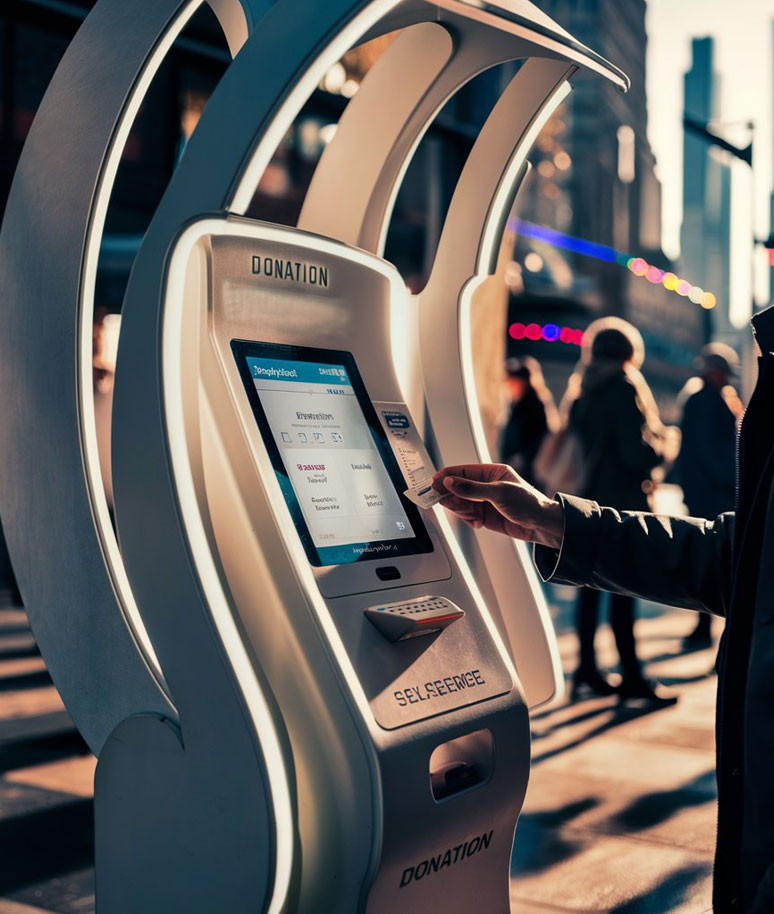 kiosk machine donation