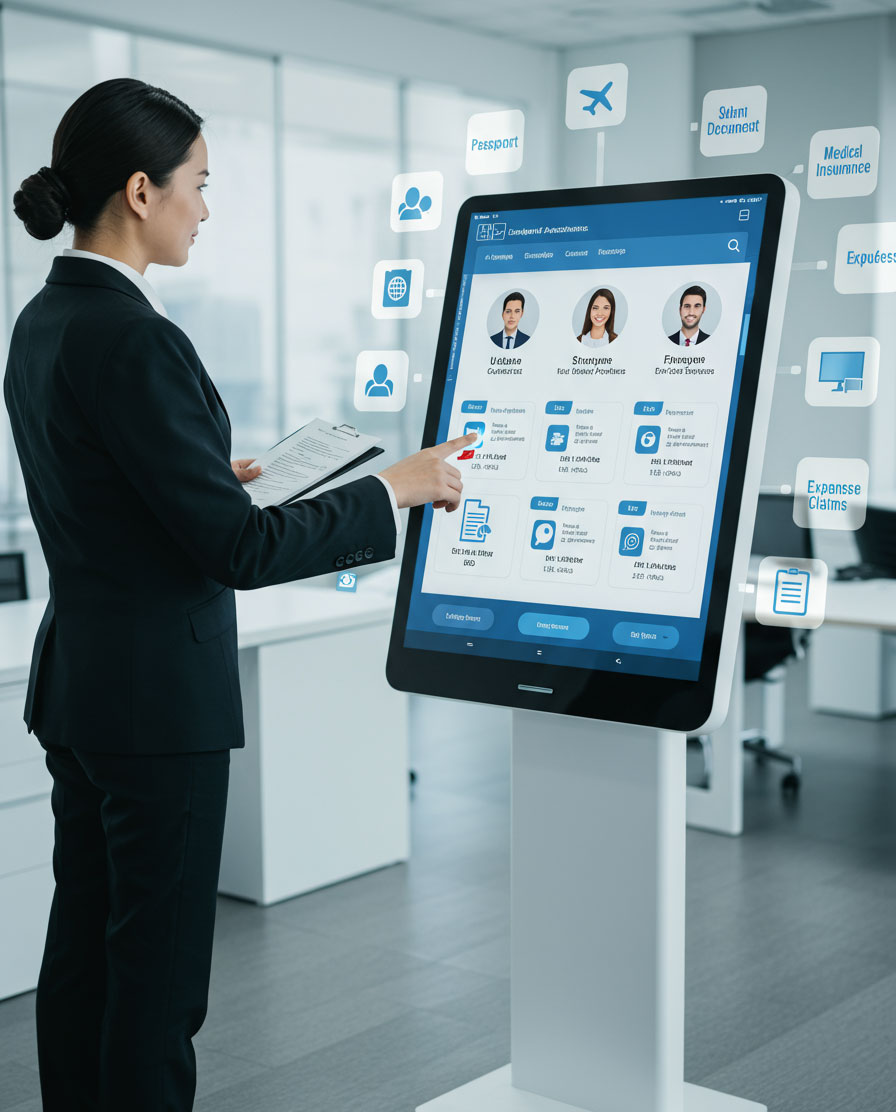 Manager hr self-service kiosk machine