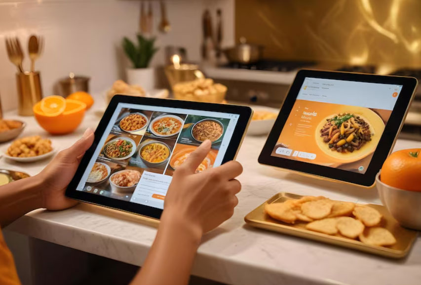 Restaurant kiosk machine with digital menu control and promotions