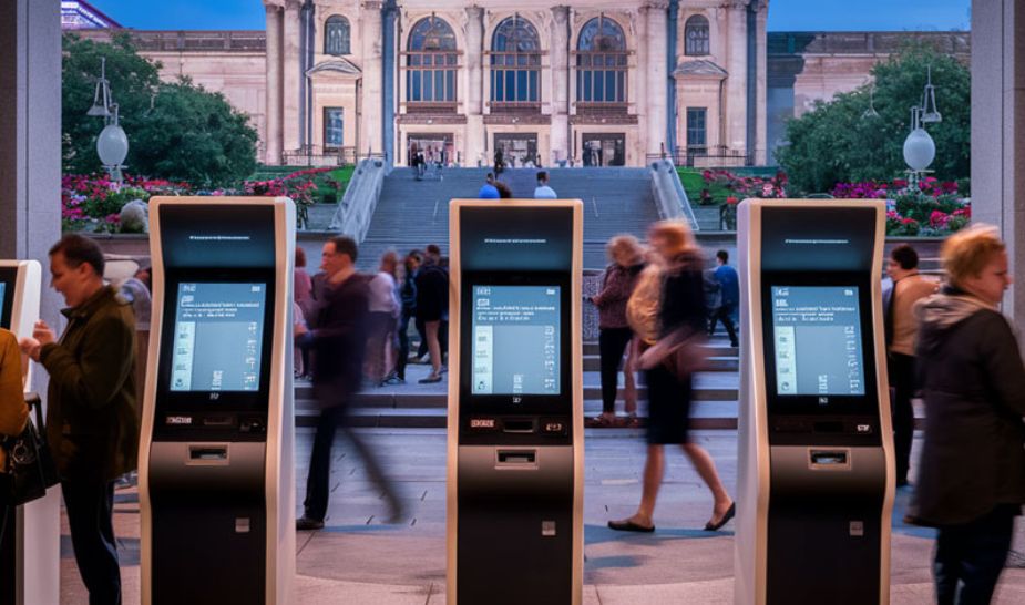 Self-service ticketing kiosk in a museum