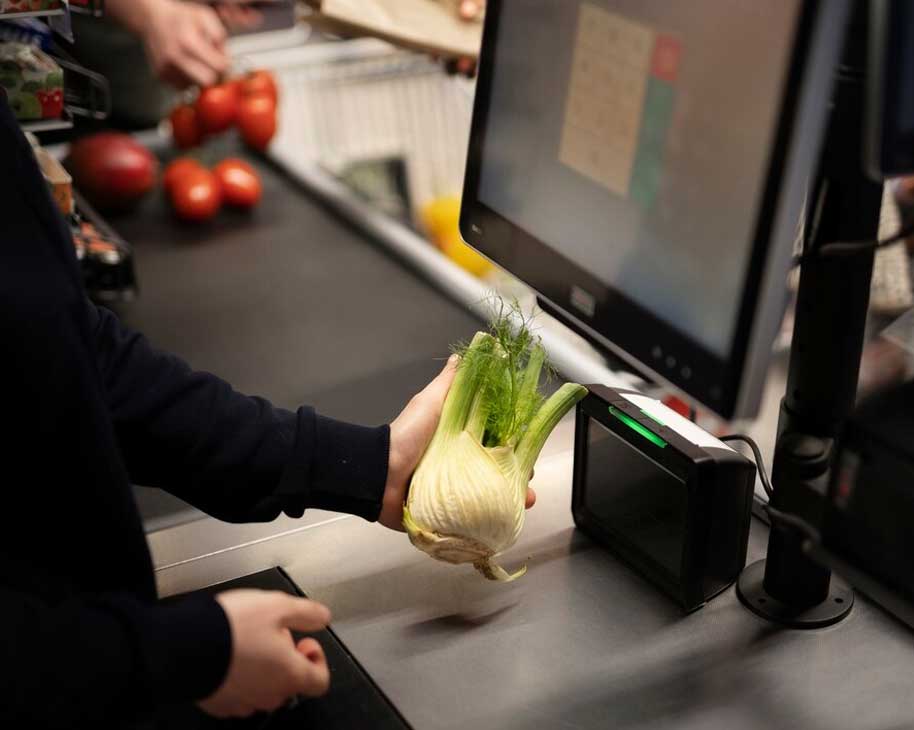 retail kiosk with barcode scanner