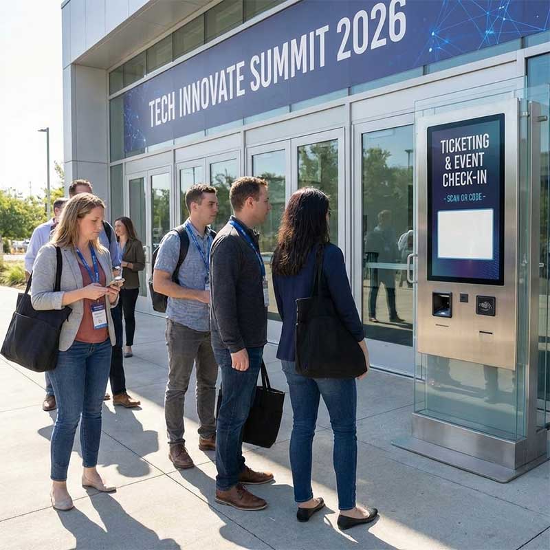 self-service ticketing kiosk machine