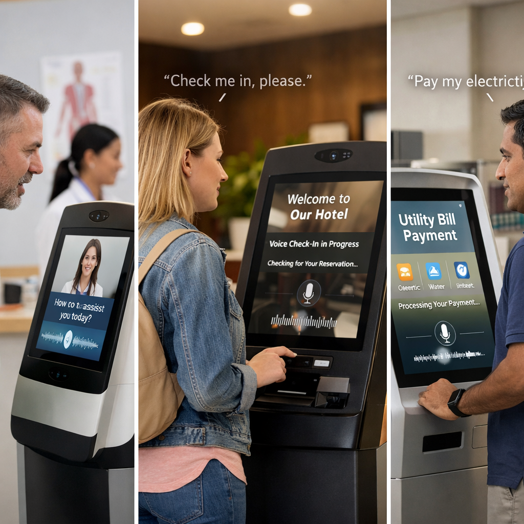 self service ai voice assistant kiosk machine