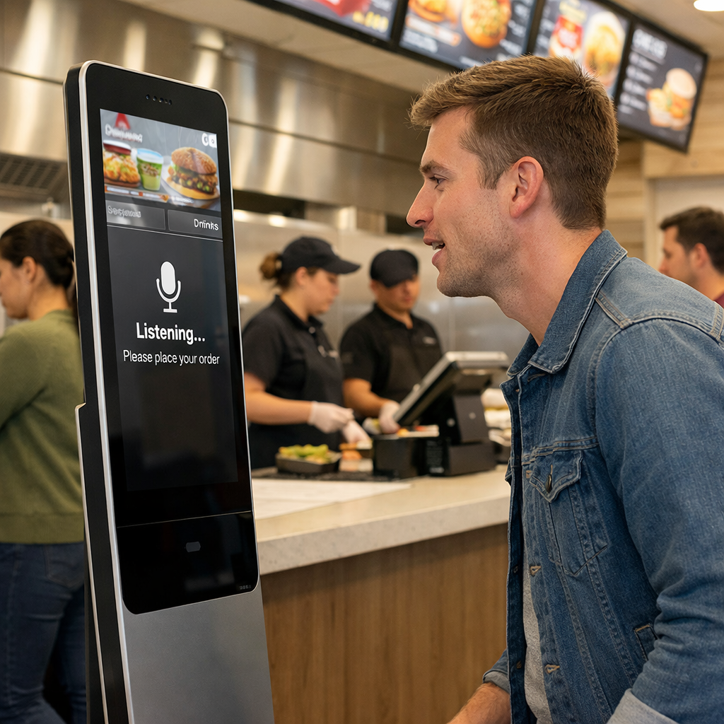 self ordering ai assist kiosk machine