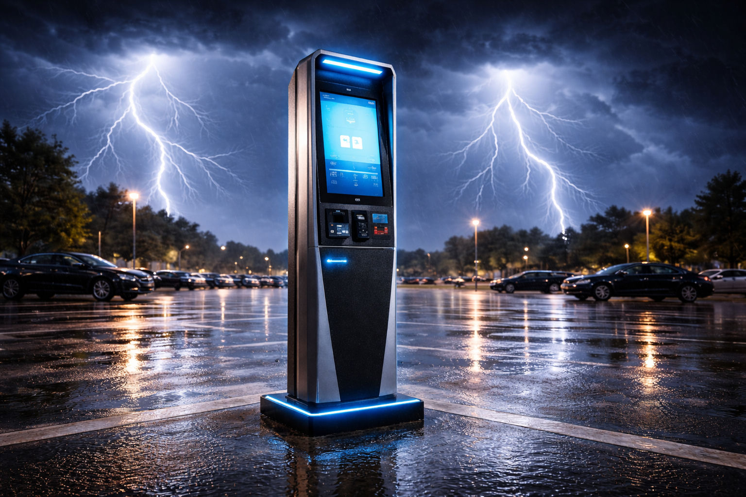 Can Outdoor Kiosk Machines withstand Lightning?