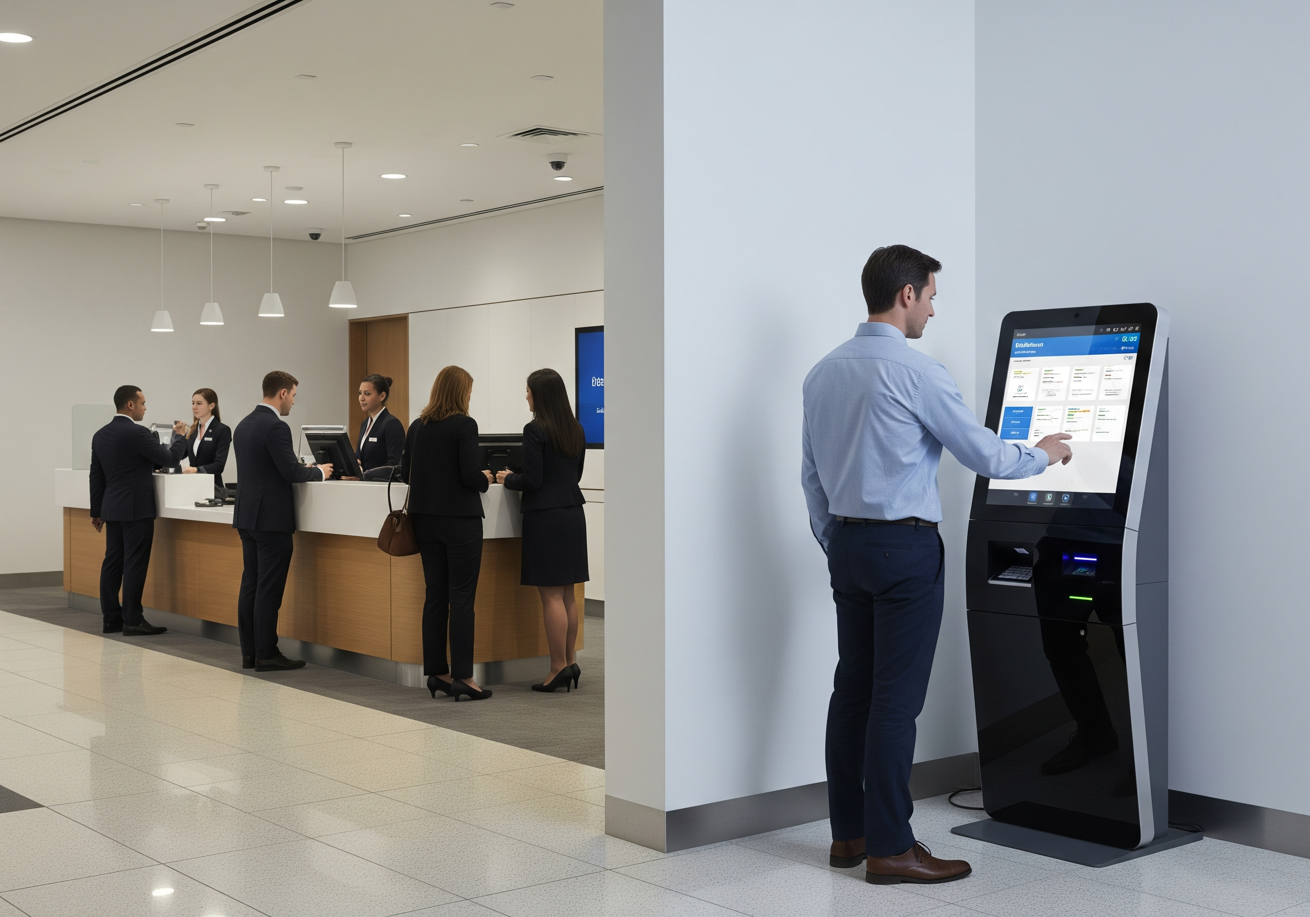 Self service banking kiosk machine