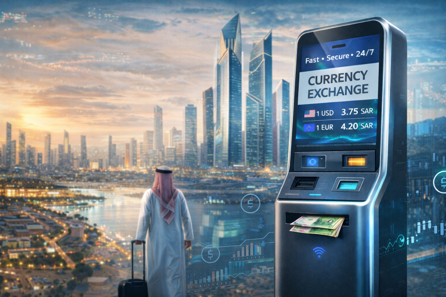 self service currency exchange kiosk machine