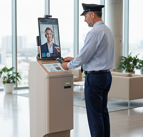 video call kiosk driver verification